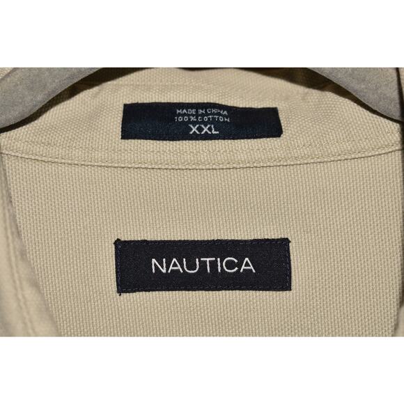 NAUTICA $60 Light Sage Long Sleeve Cotton Button‎ Down Fish Graphic Men's XXL - Picture 5 of 5